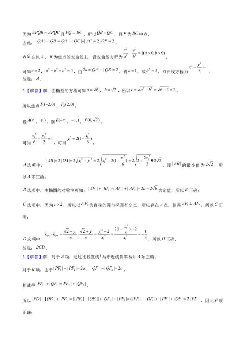 《2025版老余数学二轮总复习·解析几何（解析版）_2026版高中《二三轮复习+冲刺复习》》第10页预览