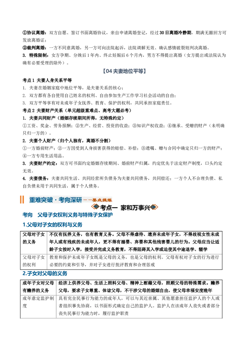 《第二单元家庭与婚姻（知识清单）（全国通用）（教师版）_zheng治_2027年高考政治一轮_2027年高考政治一轮复习讲义+练习+课件（新教材新高考）-G55_2027版》第4页预览