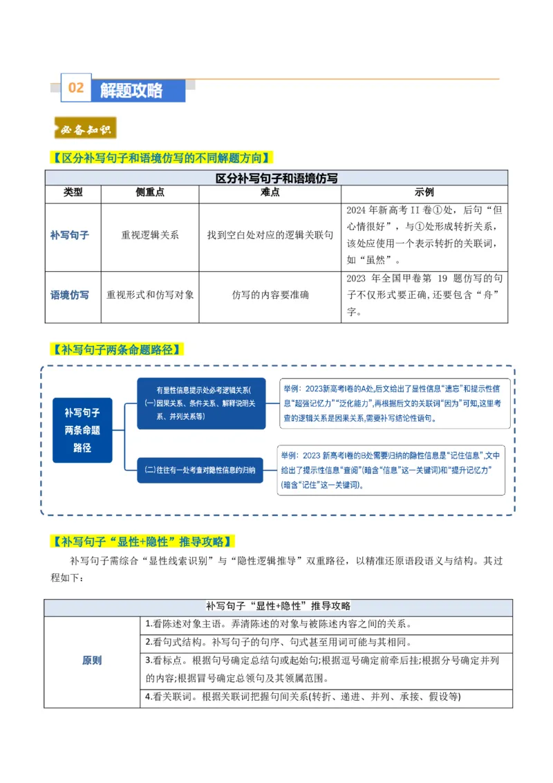 《题型03补写和语句复位类（题型专练）（全国通用）（教师版）_专项复习_2026年-语文专项复习_2026年高考语文重难点讲义专练（新高考通用）-G102_2026版》第2页预览