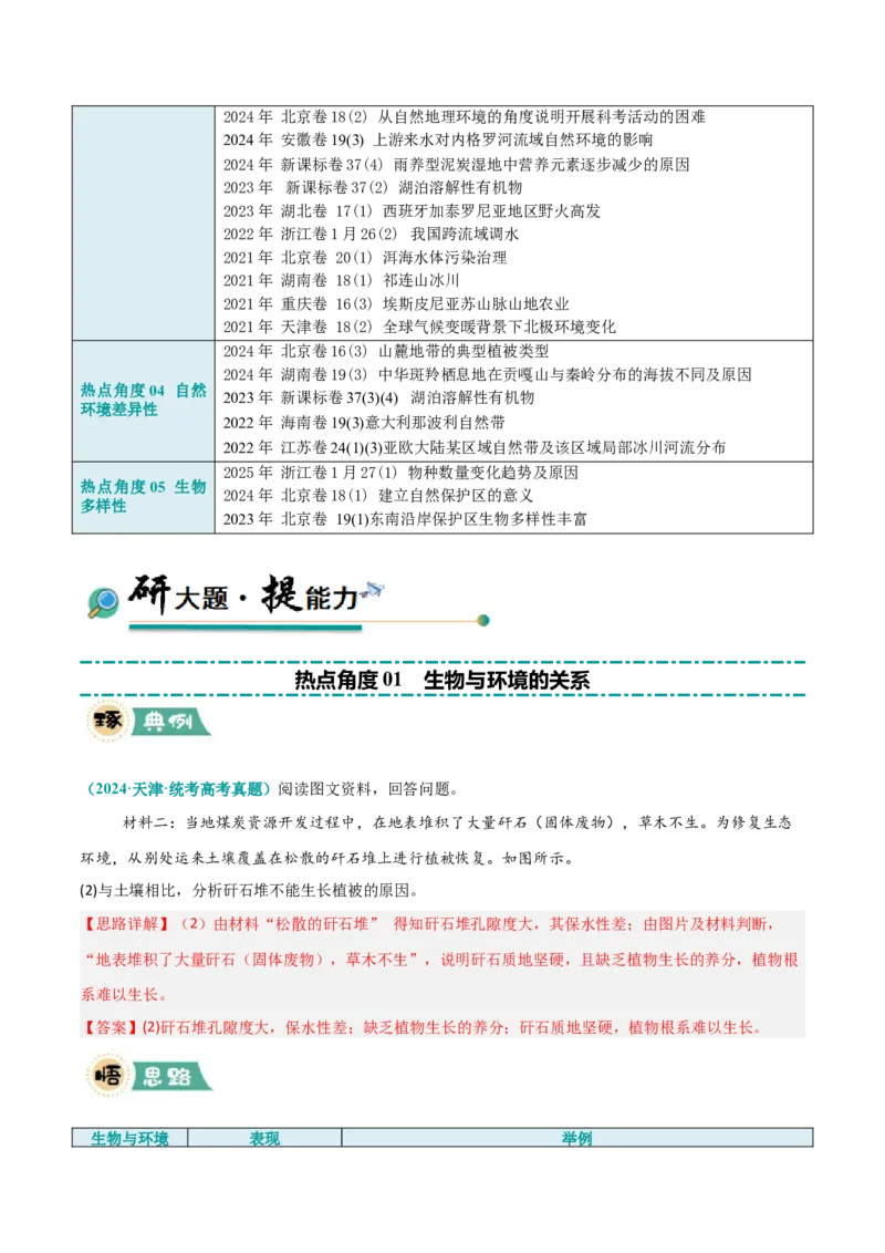 《大题04自然地理环境的整体性与差异性（5大热点角度）（解析版）_地理_三轮冲刺_大题精做冲刺2025年高考地理大题突破+限时集训（新高考通用）》第2页预览