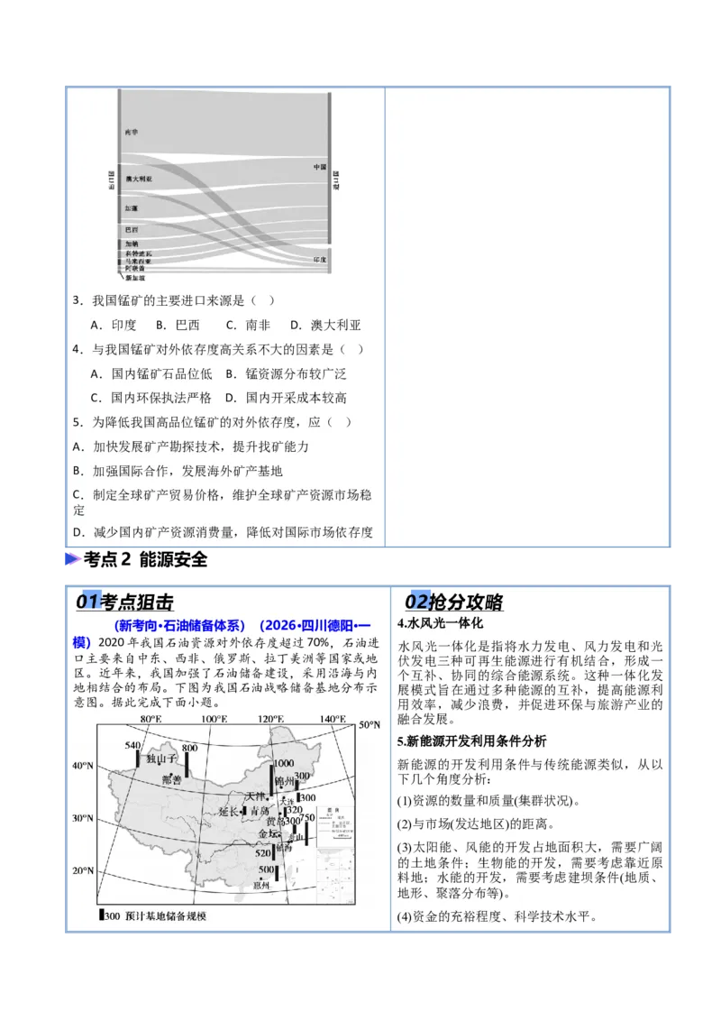《猜押10资源环境与国家安全（原卷版）_地理_2026年-地理高考专项复习_2026年高考地理终极冲刺讲练测（全国通用）-G459_2026版》第3页预览