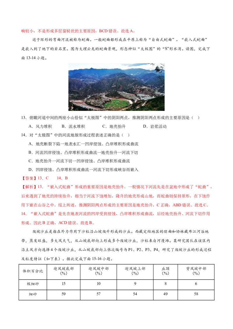 《第18练常见地貌类型（同步训练）-（教师版）_地理_2026年_2026年高考地理一轮复习全程跟踪讲义-G350_资料》第6页预览