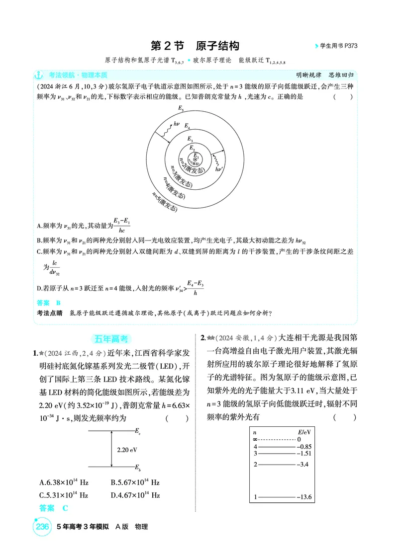《1_精练册PDF16-第16章近代物理初步_2026版教学资源包_202653高考总复习A版_新高考_物理_教师A版2026年.新高考版.物理.53_二、教师用书PDF_第16章近代物理初步_1_精练册PDF》第4页预览
