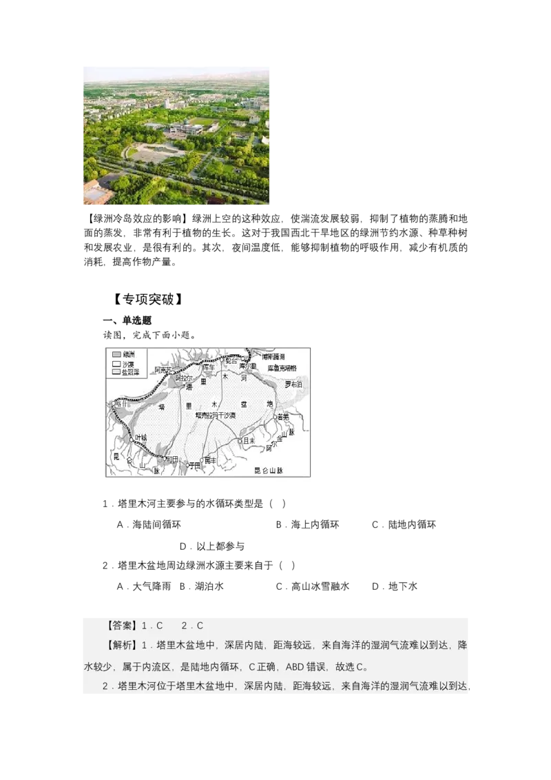《高频考点91绿洲_地理_2026年-地理高考专项复习_42026年高考地理高频考点专项突破思维导图+解题技巧+专项突破》第5页预览