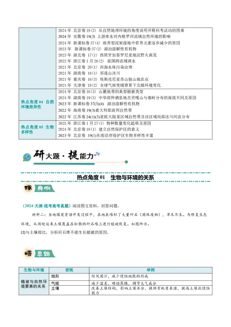 《大题04自然地理环境的整体性与差异性（5大热点角度）（原卷版）_地理_三轮冲刺_大题精做冲刺2025年高考地理大题突破+限时集训（新高考通用）》第2页预览