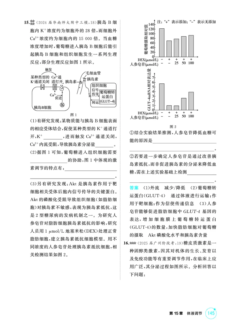 《1_精练册-第15章体液调节_2026版教学资源包_202653高考总复习A版_广东版_2026版.广东版.选考总复习.生物.5·3A版_第3部分稳态与调节_第15章体液调节_4_PDF教参电子书》第6页预览