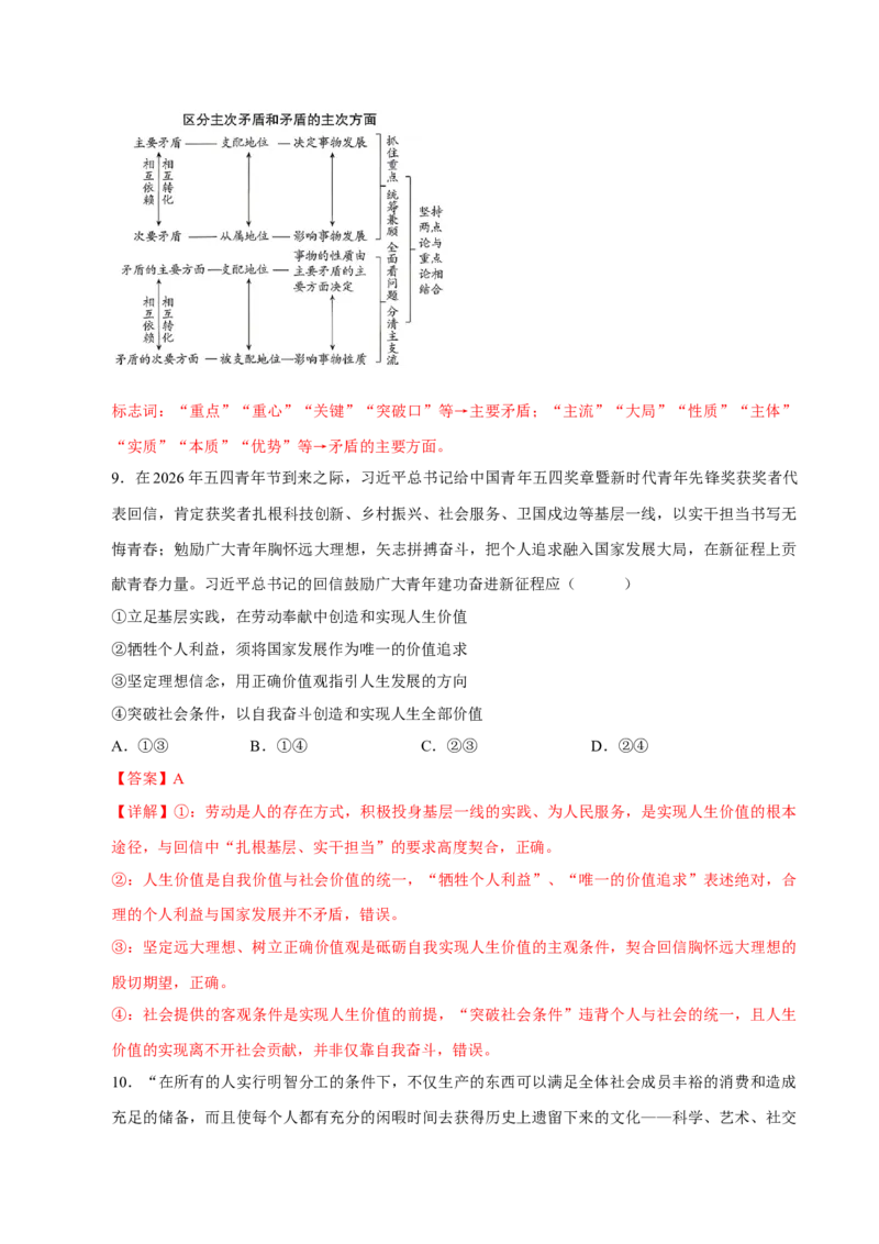 《阶段滚动练五（范围：必修4册+选修1+选必2）（全国通用）（教师版）_zheng治_2027年高考政治一轮_2027年高考政治一轮复习讲义+练习+课件（新教材新高考）-G55_2027版》第6页预览