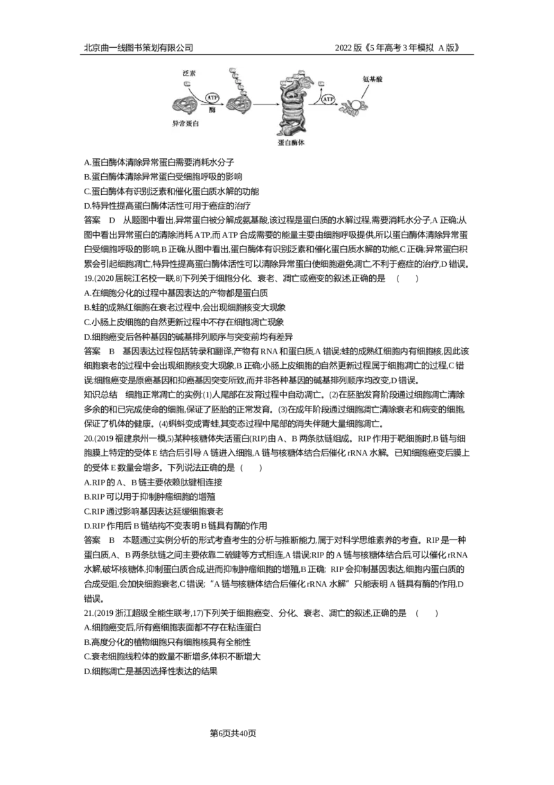 《专题资料包_2022版教学资源包_五年高考三年模拟_2022版新高考版选考总复习生物5·3A版_0125143739_专题7细胞的生命历程_专题资料包_专题检测_专题资料包》第6页预览