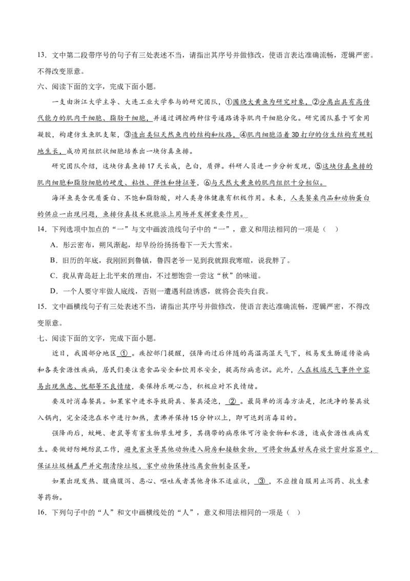 《04病句（原卷版）_语文_二轮复习_2025年_2025年新高考语文二轮复习高频考点重难点强化训练卷_资料》第4页预览
