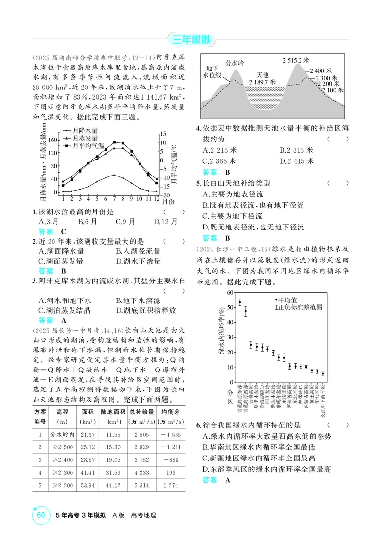 《1_第四章　地球上的水_2026版教学资源包_202653高考总复习A版_湖南版_2026版.湖南版.选考总复习.地理.5·3A版_第四章地球上的水_1_精练册PDF》第2页预览