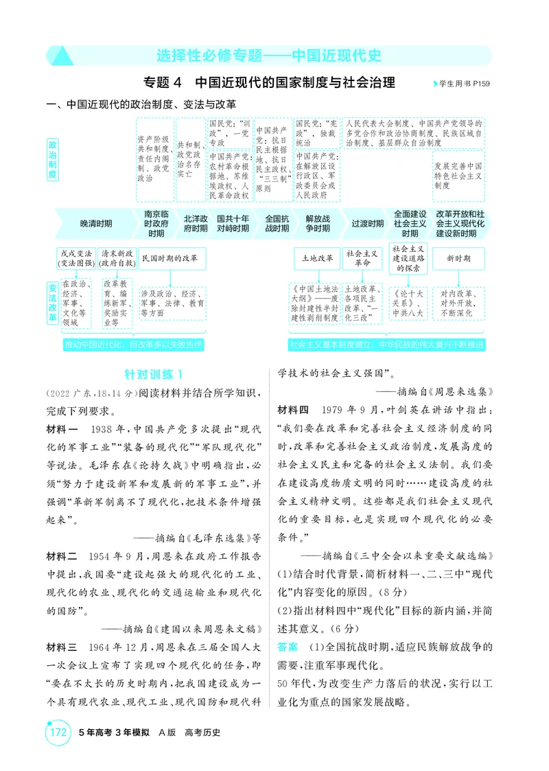 《1_精讲册-选择性必修专题——中国近现代史_2026版教学资源包_202653高考总复习A版_山东版_2026版.山东版.选考总复习.历史.5·3A版_二、教师用书PDF_第二部分中国近现代史_1_精讲册PDF》第1页预览
