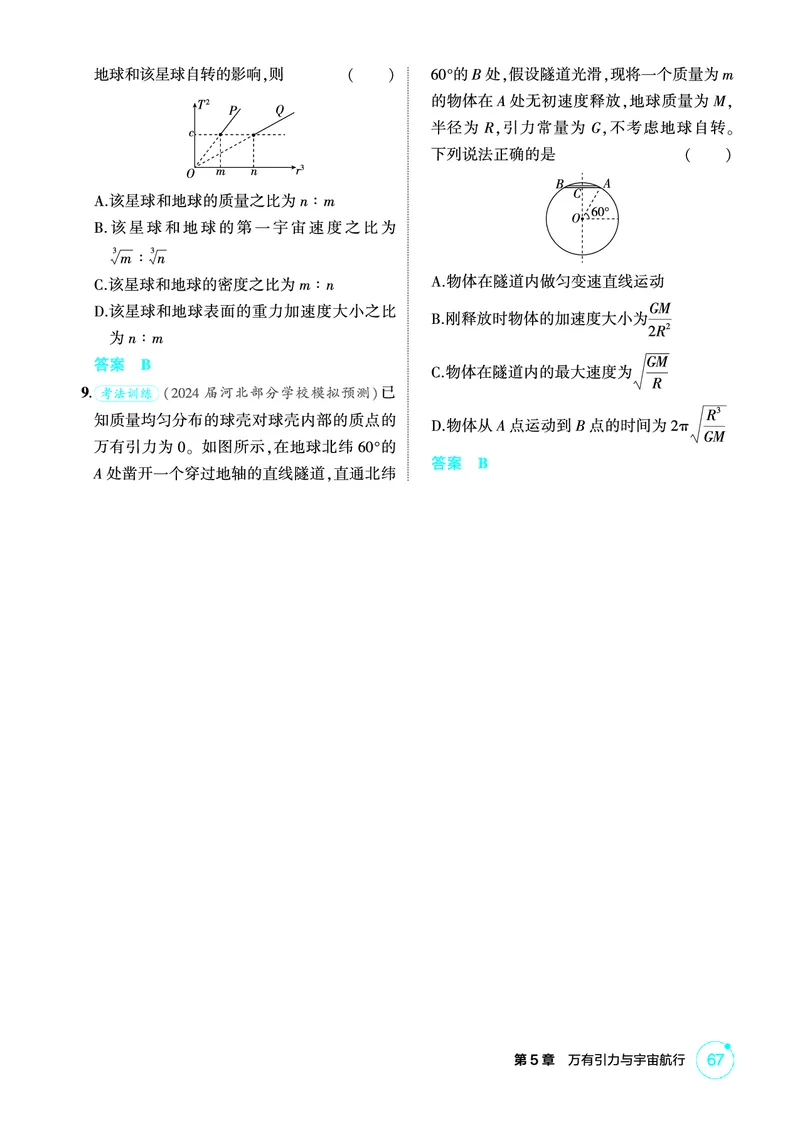 《1_精练册PDF05-第5章万有引力与宇宙航行_2026版教学资源包_202653高考总复习A版_新高考_物理_教师A版2026年.新高考版.物理.53_二、教师用书PDF_第5章万有引力与宇宙航行_1_精练册PDF》第3页预览