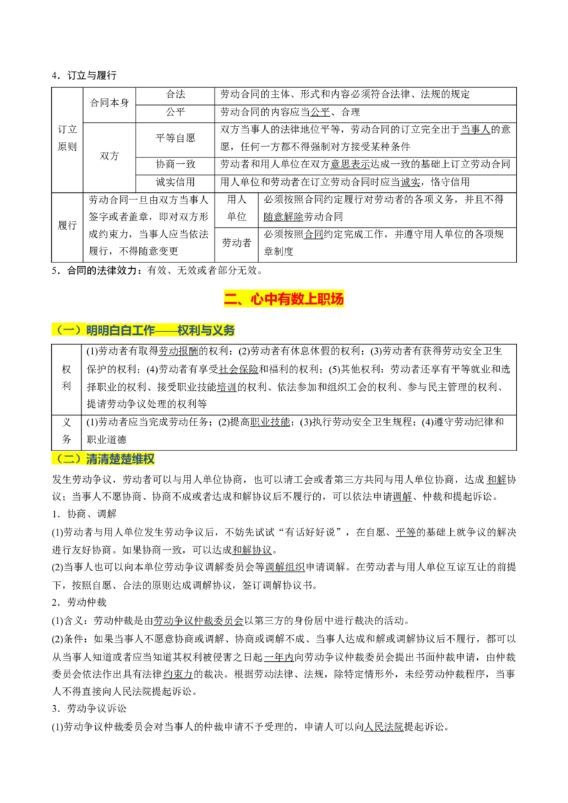 《晨读知识点17--就业与创业-6页_zheng治_2026年_2026年高考政治一轮复习复习晨读晚练系列（核心知识＋专项训练）-G397_资料》第2页预览
