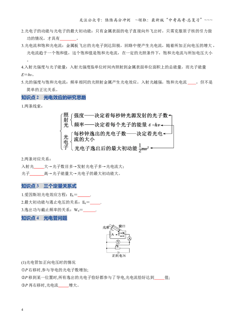 《第66讲光电效应波粒二象性（复习讲义）（全国通用）（学生版）_04-物理-高考总复习_一轮复习_2026年-物理高考一轮复习_2026年高考物理一轮复习讲义+练习+课件（新教材新高考）-G55_2026版》第4页预览