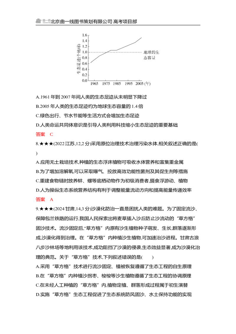 《1_精练册Word-第21章　人与环境_2026版教学资源包_202653高考总复习A版_湖南版_2026版.湖南版.选考总复习.生物.5·3A版_第4部分生物与环境_第21章人与环境_3_习题WORD》第3页预览