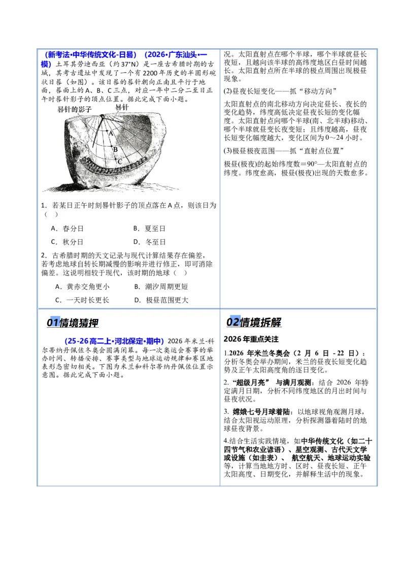 《猜押01地球运动（原卷版）_地理_2026年-地理高考专项复习_2026年高考地理终极冲刺讲练测（全国通用）-G459_2026版》第3页预览