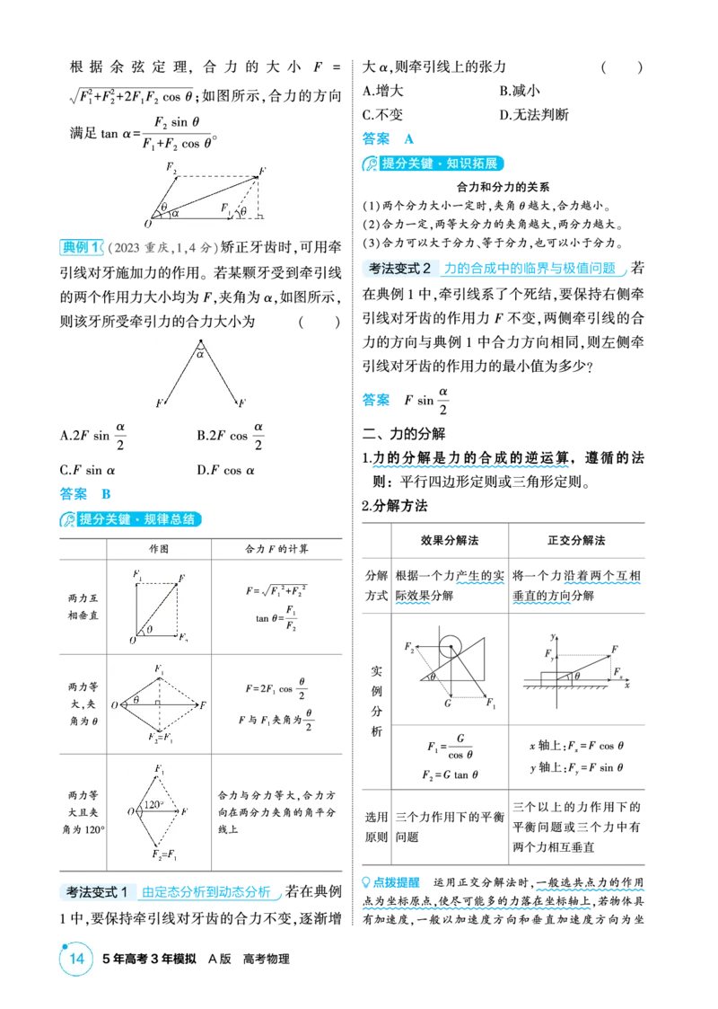 《1_精讲册PDF-第2章相互作用_2026版教学资源包_202653高考总复习A版_湖南版_2026版.湖南版.选考总复习.物理.5·3A版_二、教师用书PDF_第2章相互作用_1_专题电子书》第5页预览
