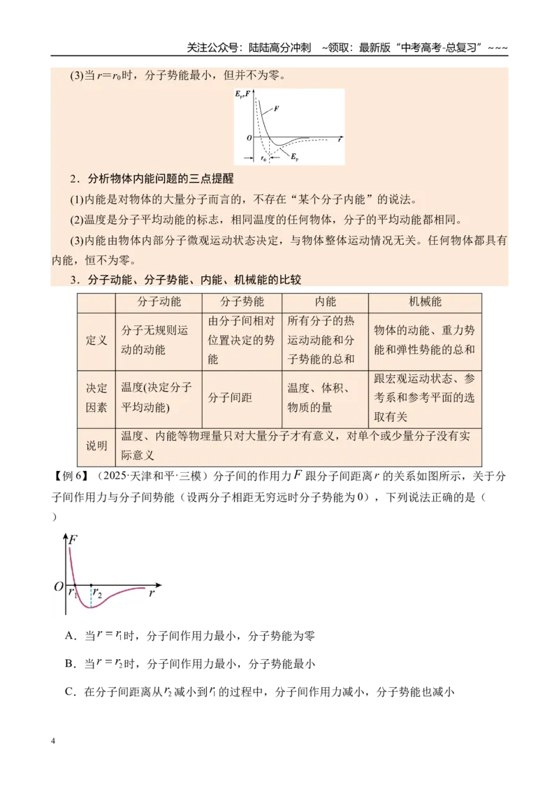 《第70讲分子动理论固体液体-（讲义）（学生版）_04-物理-高考总复习_一轮复习_2026年-物理高考一轮复习_2026年高考物理一轮复习精讲精练-G367_资料》第4页预览