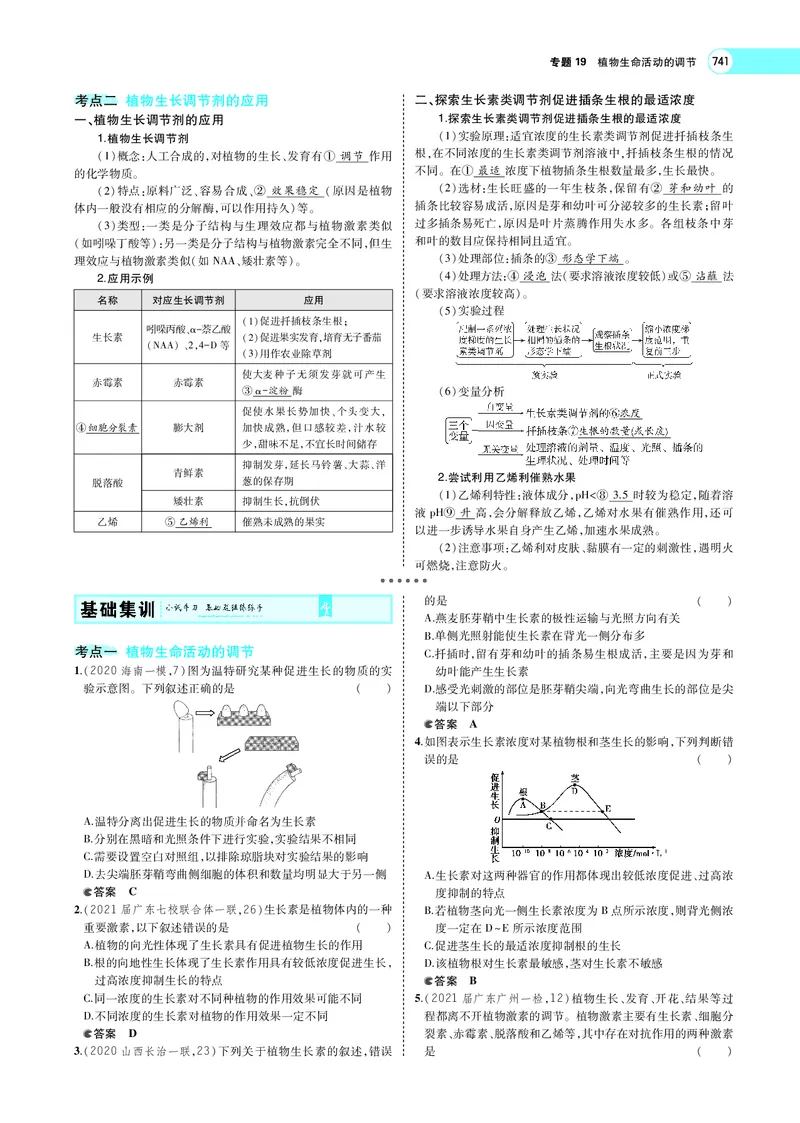 《专题19　植物生命活动的调节_2022版教学资源包_五年高考三年模拟_2022版新高考版选考总复习生物5·3A版_0125143739_专题19植物生命活动的调节_专题PDF_专题PDF_专题电子书》第4页预览