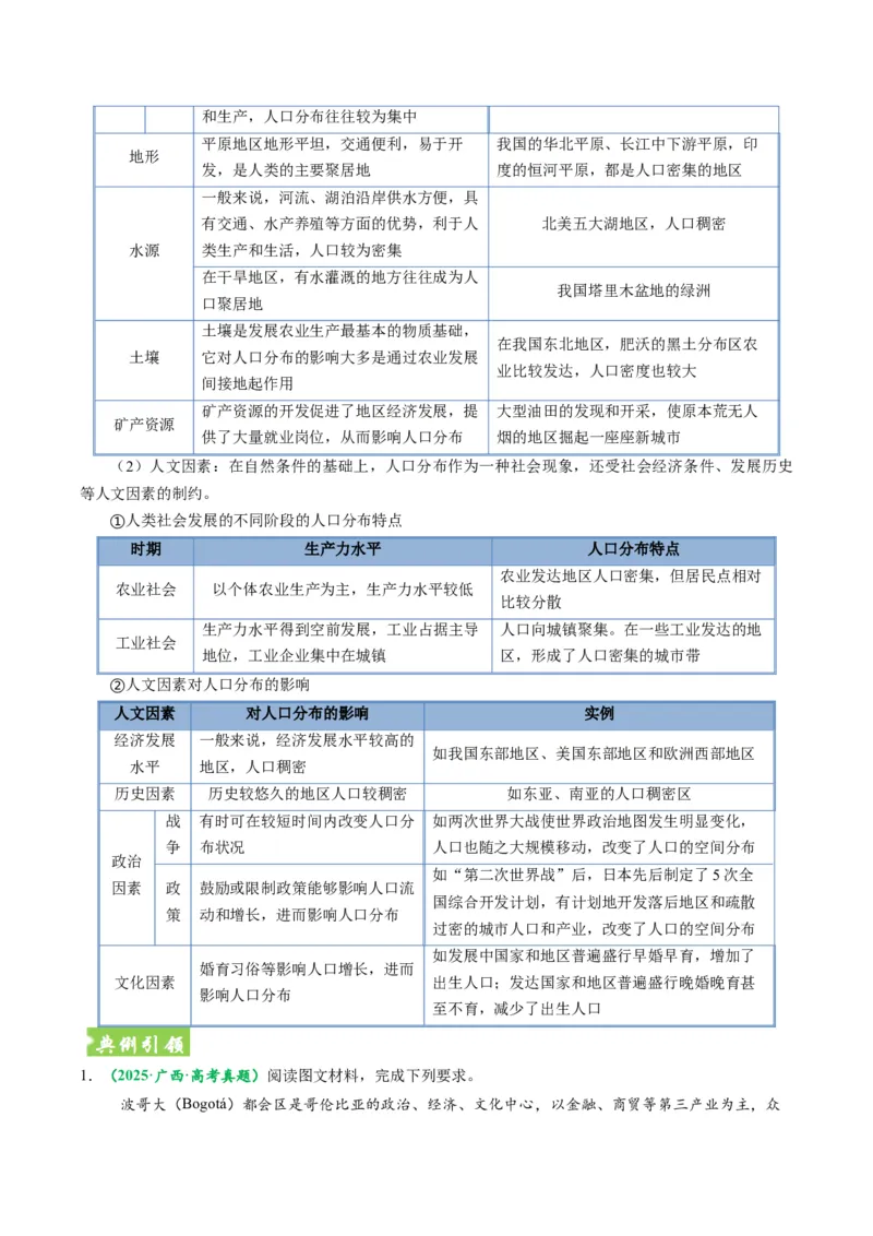《题型20人口分布和人口数量相关问题答题技巧（题型专练）（全国通用）（教师版）_地理_2026年-地理高考专项复习_2026年高考地理重难点讲义专练（新高考通用）-G102_2026版》第4页预览