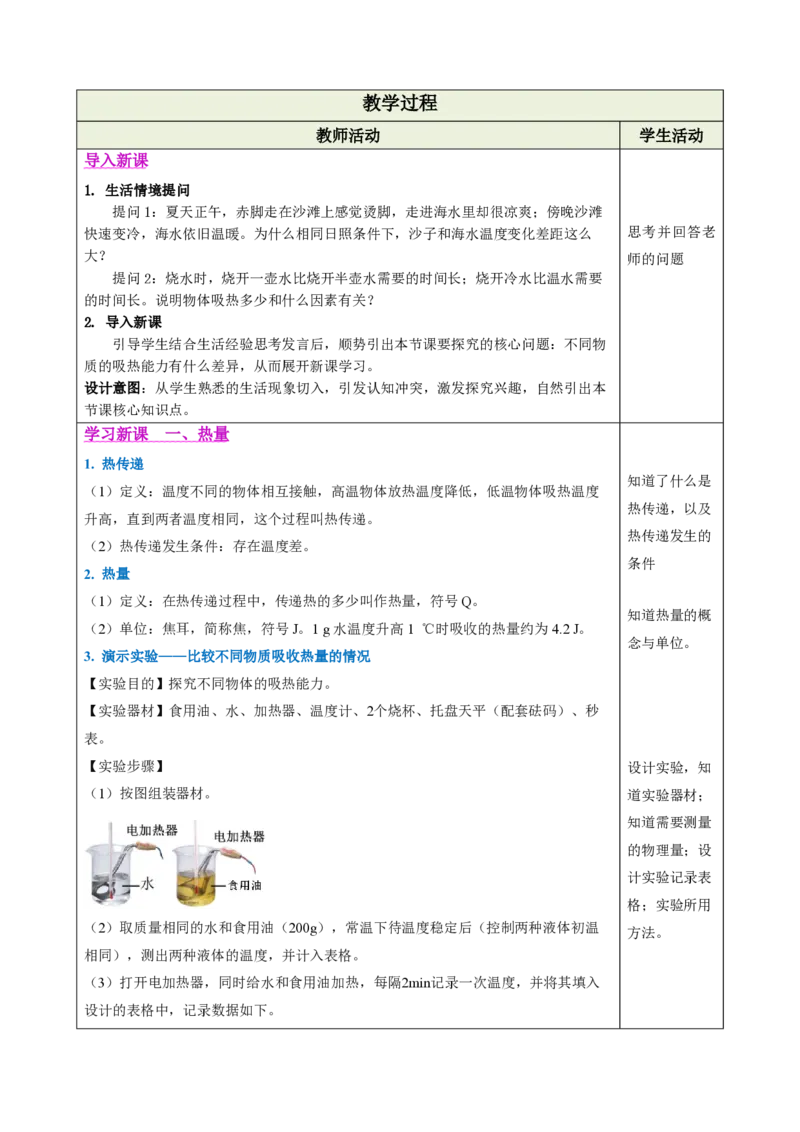 《13.1热量比热容（教学设计）物理新教材人教版九年级全一册_2026秋初中教辅合集_2027学科网&_上好课2026-2027九全物理《同步备课系列》（人教版）26.7》第2页预览
