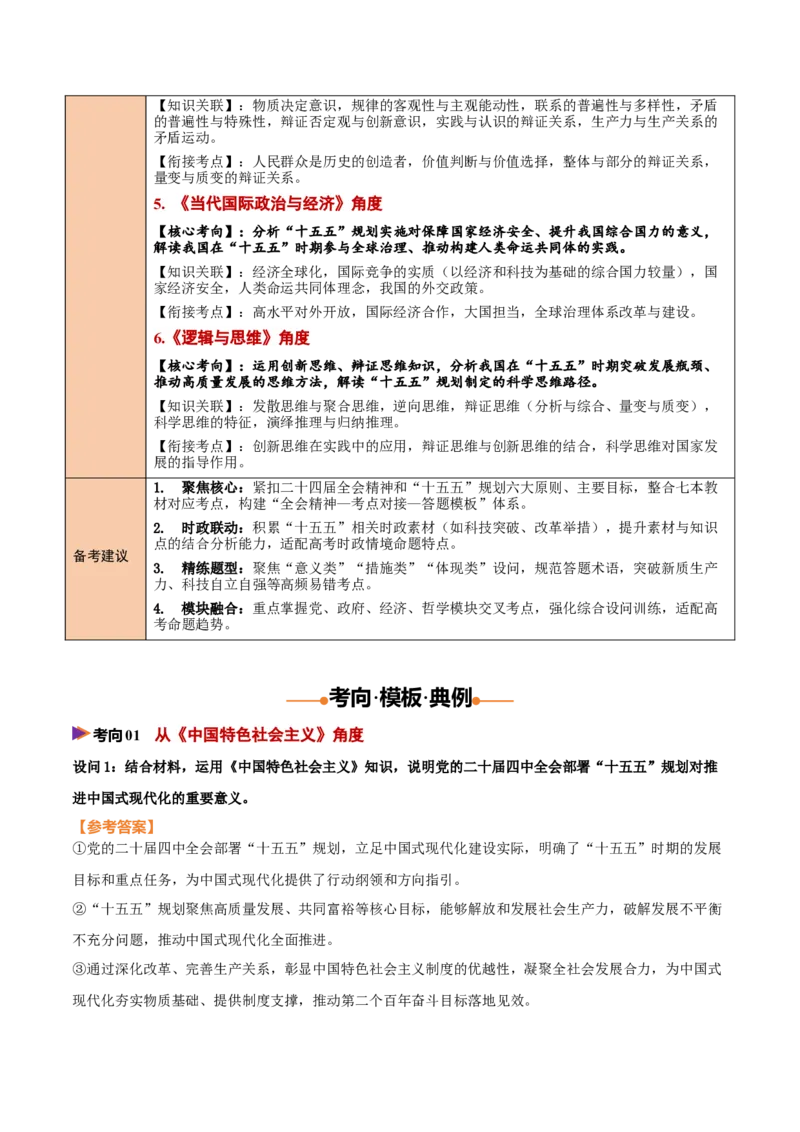 《时政热点03落实“十五五”规划，构建新发展格局（热点押题专练）（全国通用）（原卷版）_zheng治_2026年-政治高考专项复习_2026年高考政治终极冲刺讲练测（全国通用）-G459_2026版》第3页预览