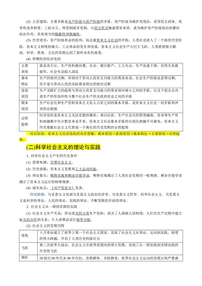 《晨读知识点1--中国特色社会主义-10页_zheng治_2026年_2026年高考政治一轮复习复习晨读晚练系列（核心知识＋专项训练）-G397_资料》第2页预览