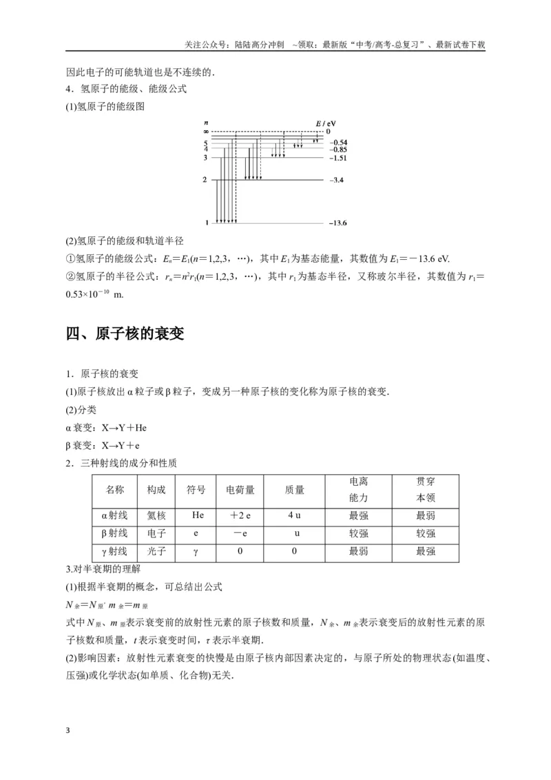 《选择12近代物理（学生版）_04-物理-高考总复习_专项复习_2025年_2025年高中高考物理模型与方法_资料_8高考热点题型归类（二轮）》第3页预览