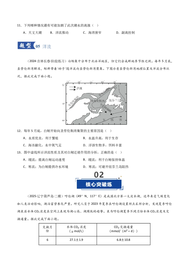 《第11讲海水的性质和运动（专项训练）（黑吉辽蒙专用）（学生版）_地理_2026年_2026年高考地理一轮课件+讲义+练习（黑吉辽蒙专用）-G330》第4页预览