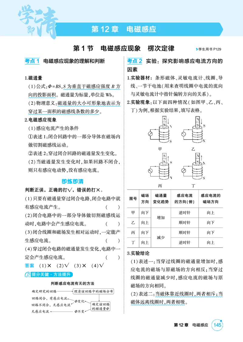 《1_精讲册PDF-第12章电磁感应_2026版教学资源包_202653高考总复习A版_湖南版_2026版.湖南版.选考总复习.物理.5·3A版_二、教师用书PDF_第12章电磁感应_1_专题电子书》第1页预览