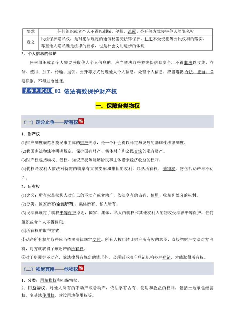 《第一单元民事权利与义务（知识清单）（全国通用）_zheng治_2026年_2026年高考政治一轮复习知识清单（全国通用）-G56_2026版》第5页预览