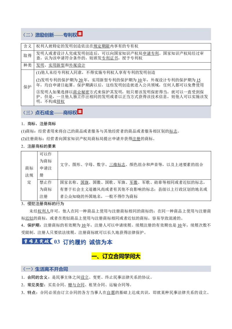 《第一单元民事权利与义务（知识清单）（全国通用）_zheng治_2026年_2026年高考政治一轮复习知识清单（全国通用）-G56_2026版》第7页预览