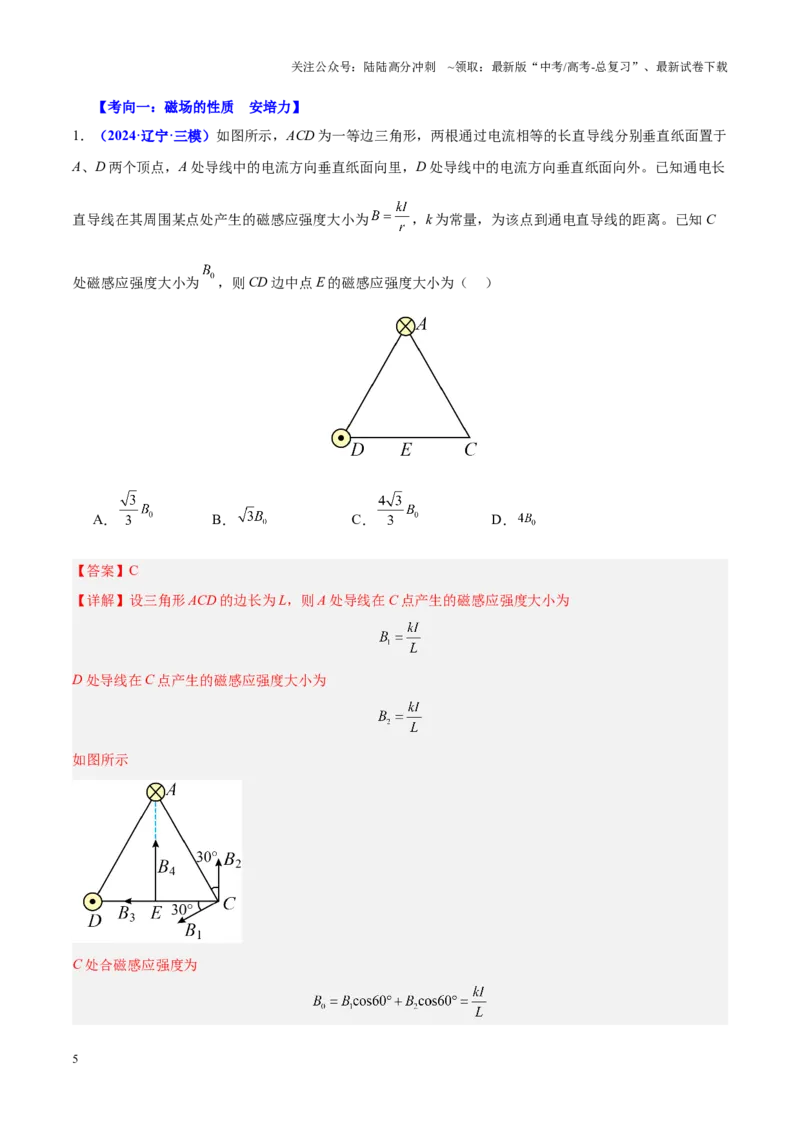 《重难点09磁场及带电粒子在磁场中的运动（解析版）_04-物理-高考总复习_专项复习_2025年_2025年高考物理重难点讲义专练（黑吉辽专用）》第5页预览