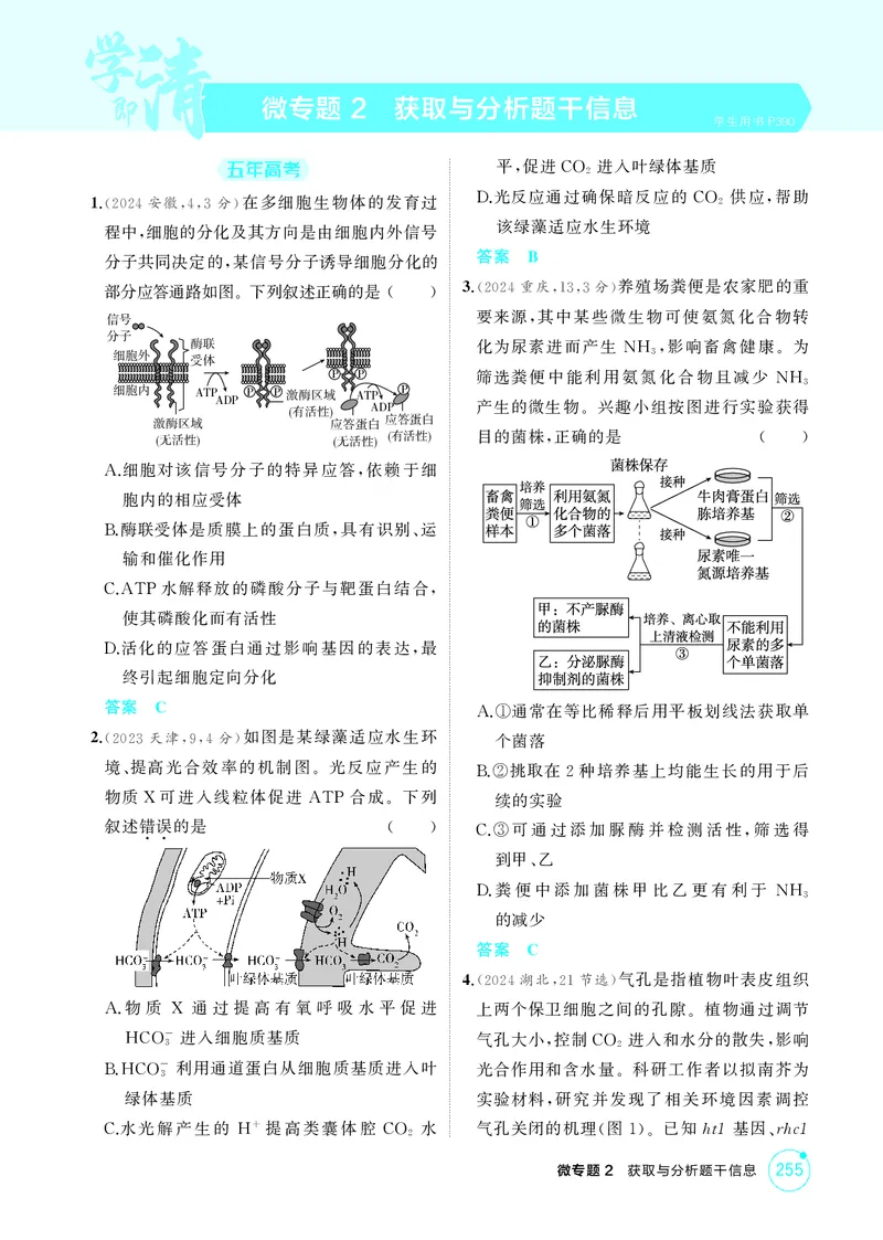 《1_精练册微专题2获取与分析题干信息_2026版教学资源包_202653高考总复习A版_新高考_生物_教师A版2026年.新高考版.生物.53_微专题_微专题2获取与分析题干信息_4_PDF教参电子书》第1页预览