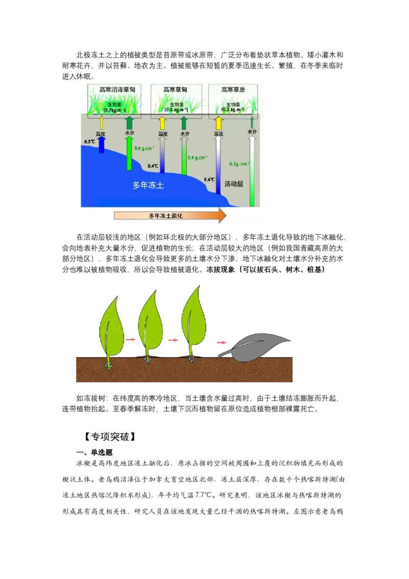 《高频考点35冻土_地理_2026年-地理高考专项复习_42026年高考地理高频考点专项突破思维导图+解题技巧+专项突破》第5页预览