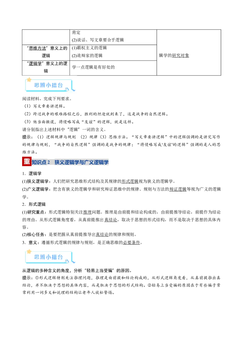 《第02课把握逻辑要义（复习讲义）（学生版）（全国通用）_zheng治_2026年_2026年高考政治一轮复习讲义+练习+课件（新教材新高考）-G55_2026版_选择性必修3逻辑与思维》第4页预览
