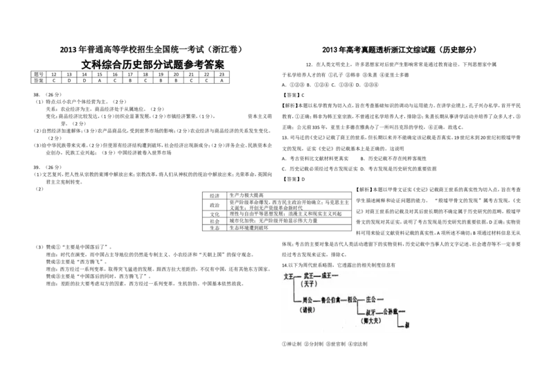 《2013年浙江省高考历史（含解析版）(1)_高考一二三轮复习_历史_2027年高考历史专项复习_2008年-2026年历史高考真题-G427_2008-2020年高考_地方卷_浙江高考历史08-21_A3word版》第3页预览