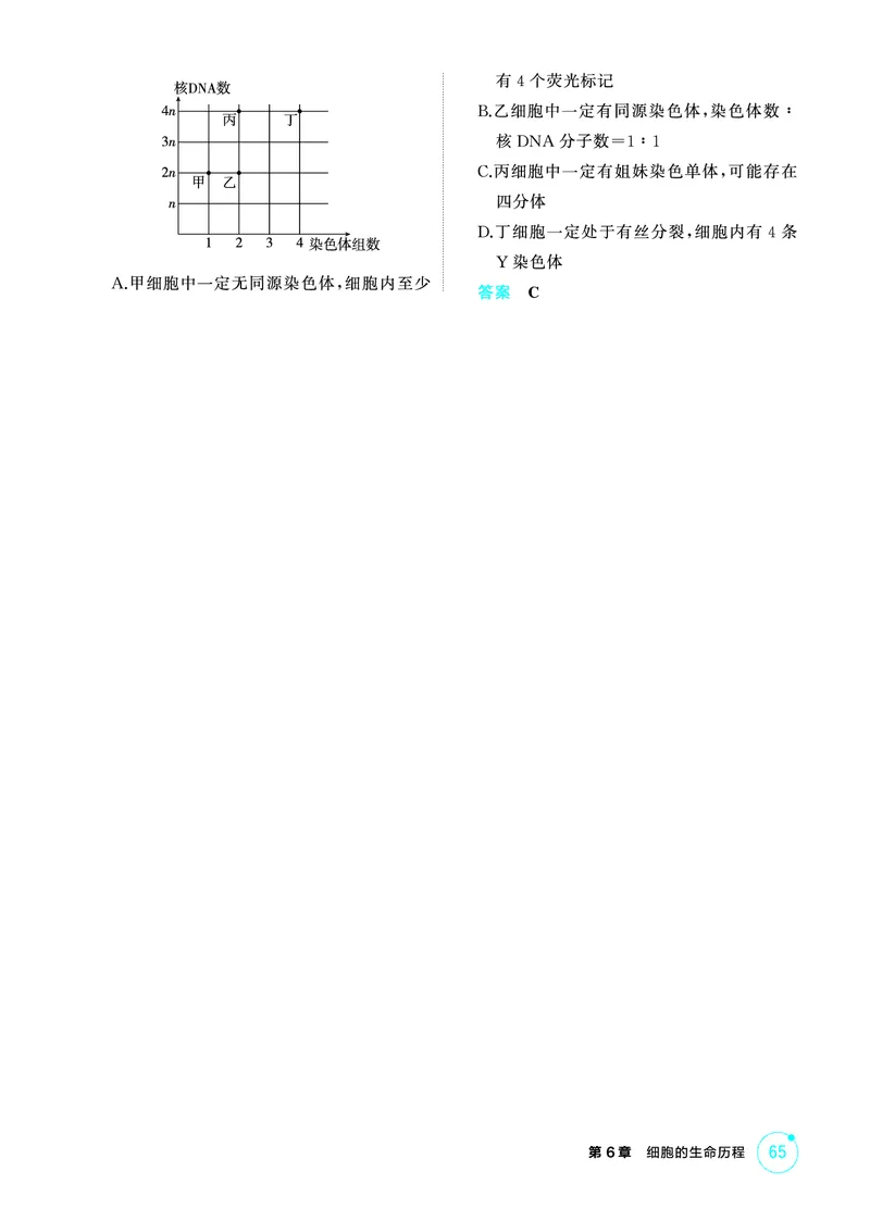 《1_精练册-第6章细胞的生命历程_2026版教学资源包_202653高考总复习A版_广东版_2026版.广东版.选考总复习.生物.5·3A版_第1部分分子与细胞_第6章细胞的生命历程_4_PDF教参电子书》第7页预览