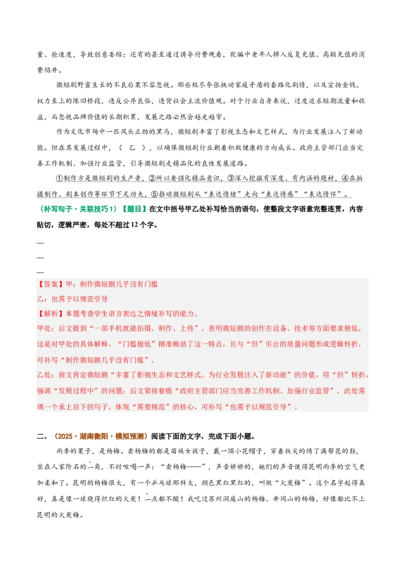 《重难02文本补写类题型突破（重难专练）（全国通用）（教师版）_专项复习_2026年-语文专项复习_2026年高考语文重难点讲义专练（新高考通用）-G102_2026版》第4页预览