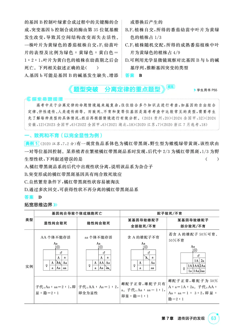 《1_精讲册PDF-第7章遗传因子的发现_2026版教学资源包_202653高考总复习A版_山东版_2026版.山东版.选考总复习.生物.5·3A版_第2部分遗传与进化_第7章遗传因子的发现_2_精讲册PDF》第5页预览