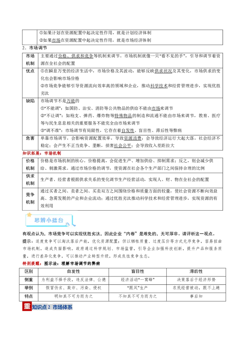 《第02课我国的社会主义市场经济体制（复习讲义）（全国通用）（教师版）_zheng治_2026年_2026年高考政治一轮复习讲义+练习+课件（新教材新高考）-G55_2026版_必修2》第6页预览