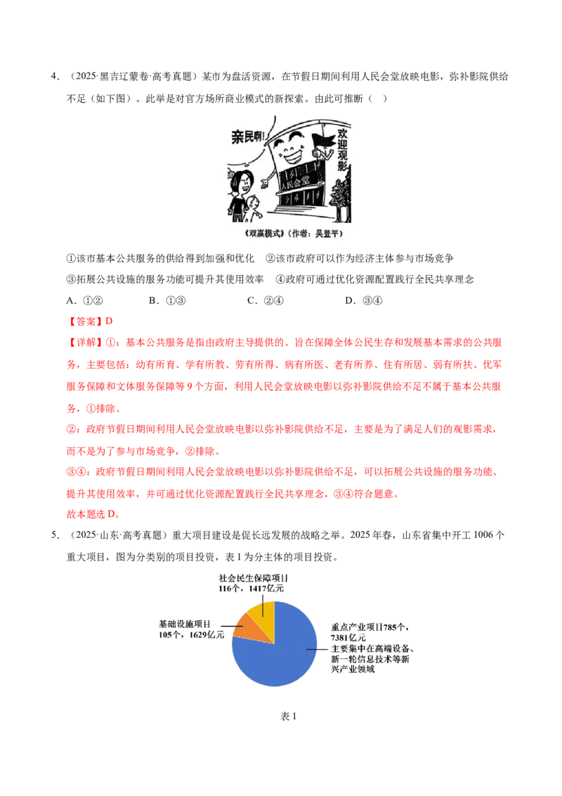 《第二课我国的社会主义市场经济体制（一轮复习每课一练）（教师版）_zheng治_2026年_2026年高考政治一轮复习考点精讲课件＋练习（统编版）-G398_资料》第3页预览