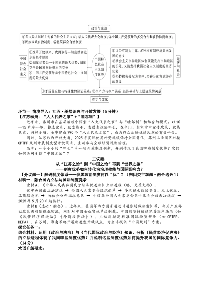 《热点5发挥制度优势　筑牢“中国之治”学案_zheng治_2026年-政治高考二轮复习_52026届高考政治二轮复习热点专题（江苏版）》第2页预览