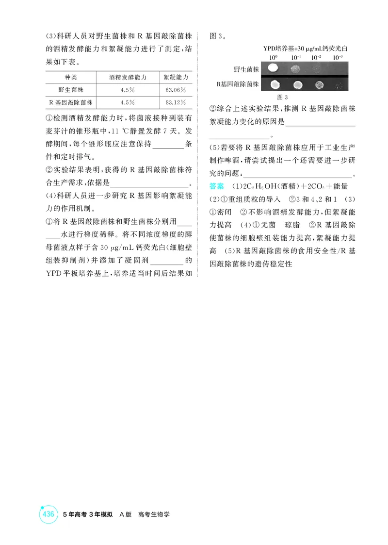 《1_精练册-第22章发酵工程_2026版教学资源包_202653高考总复习A版_湖南版_2026版.湖南版.选考总复习.生物.5·3A版_第5部分生物技术与工程_第22章发酵工程_4_PDF教参电子书》第5页预览