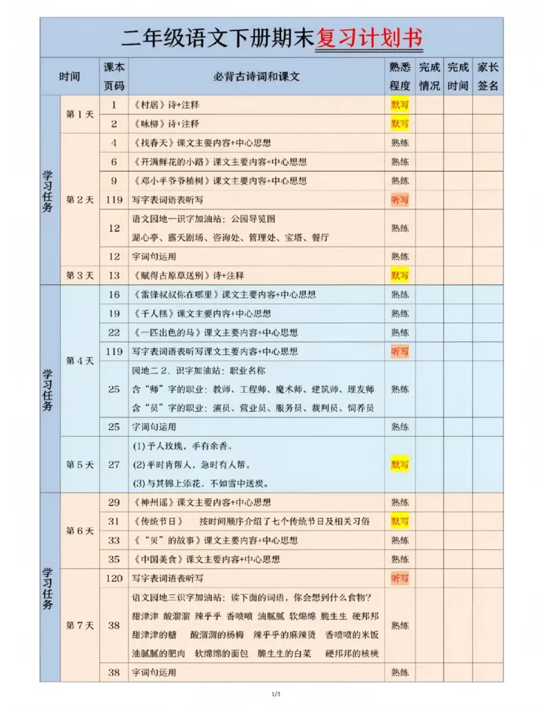 《二年级（下）语文期末三轮复习法--课后_2年级下册同步教辅_2下-语文_二下语文-专项练习》第3页预览