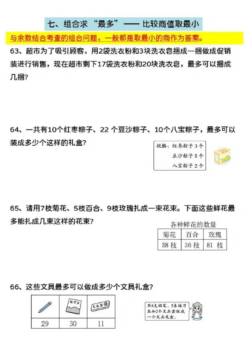 《二年级（下）数学第六单元有余数的除法专项练-空白+答案_2年级下册同步教辅_2下-数学_二下数学-必背资料通用》第9页预览