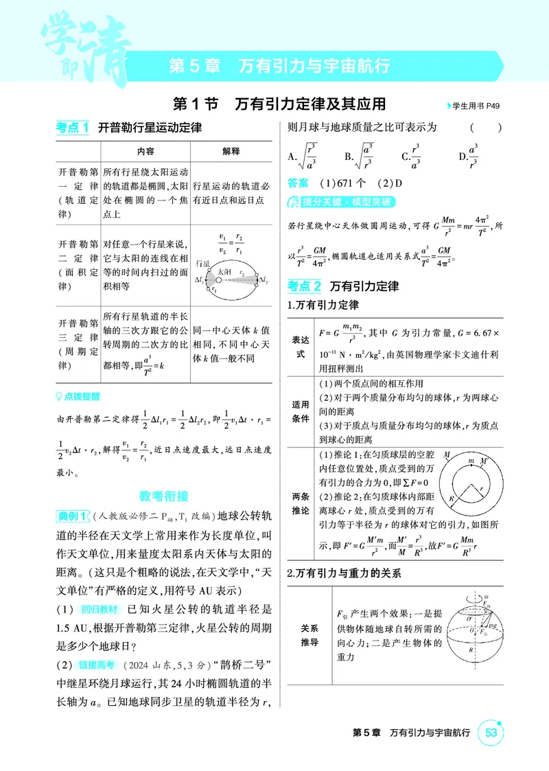 《1_精讲册PDF05-第5章万有引力与宇宙航行_2026版教学资源包_202653高考总复习A版_江苏版_2026版.江苏版.选考总复习.物理.5·3A版_二、教师用书PDF_第5章万有引力与宇宙航行_1_PDF教参电子书》第1页预览