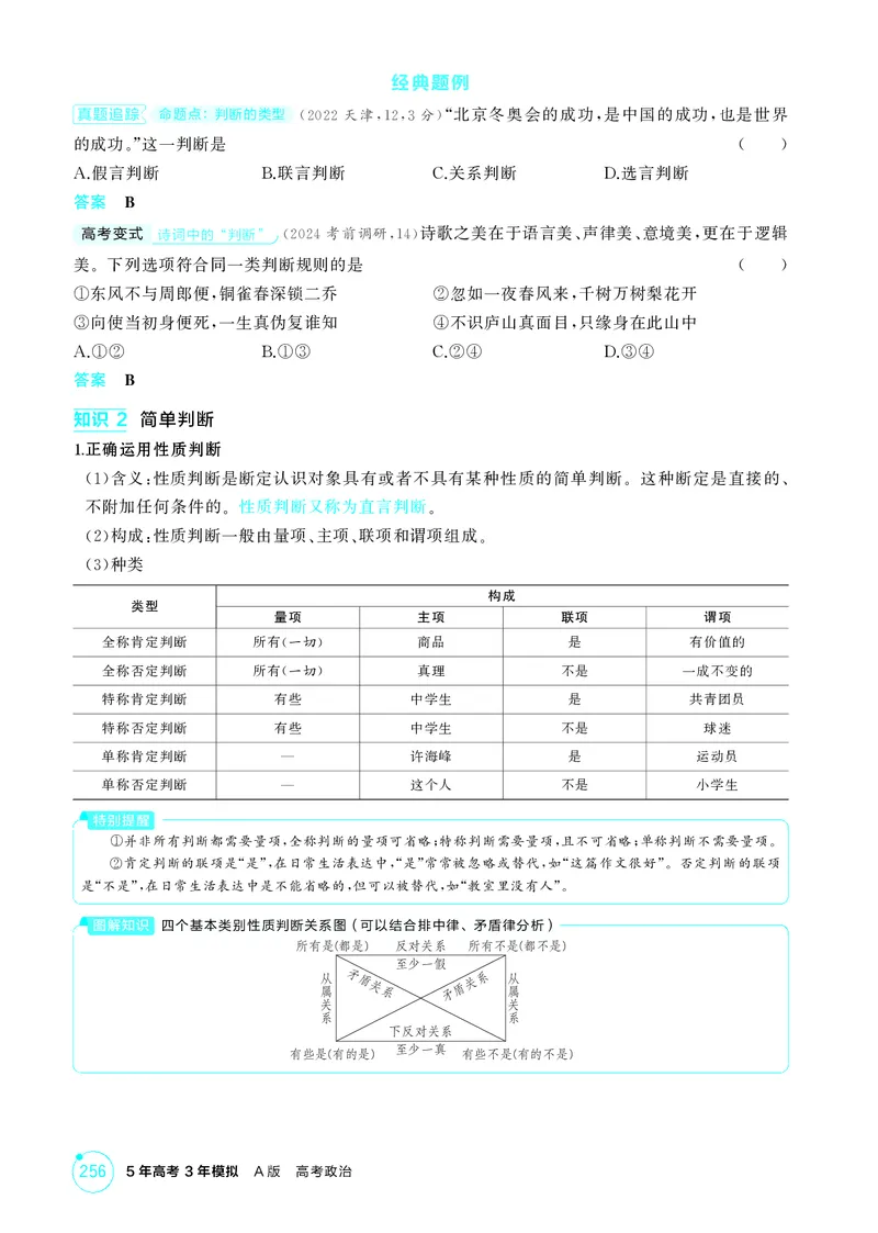 《1_精讲册-第五课　正确运用判断_2026版教学资源包_202653高考总复习A版_山东版_2026版.山东版.选考总复习.政治.5·3A版_一、图书电子教参_选择性必修3逻辑与思维_第五课正确运用判断》第2页预览