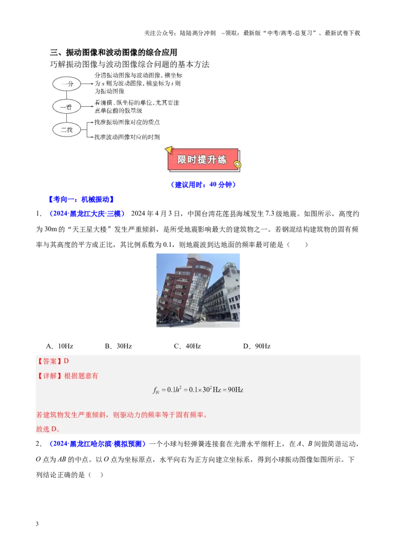 《重难点13机械振动与机械波（解析版）_04-物理-高考总复习_专项复习_2025年_2025年高考物理重难点讲义专练（黑吉辽专用）》第3页预览