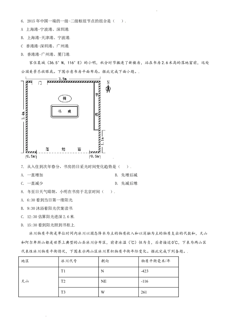 《精品解析：2021年河北省高考地理试题（缺部分题）（原卷版）(1)_地理_2027年高考地理专项复习_2008年-2026年地理高考真题-G427_2021年高考_2021年新高考河北地理》第3页预览